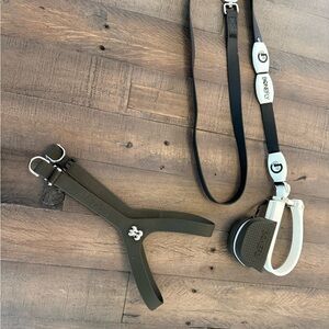 Bonefly Black and White Dog Leash & Harness